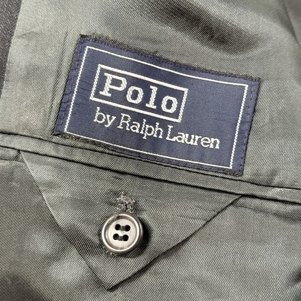 Vintage Polo Ralph Lauren Blazer 46L USA Union Made Wool Herringbone Suit Jacket